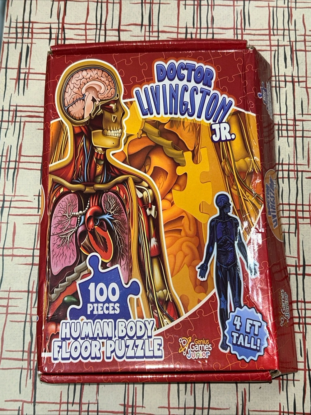 Doctor Livingston Jr. Human Body Floor Puzzle 100 Pieces, 4 Ft. Tall Puzzle